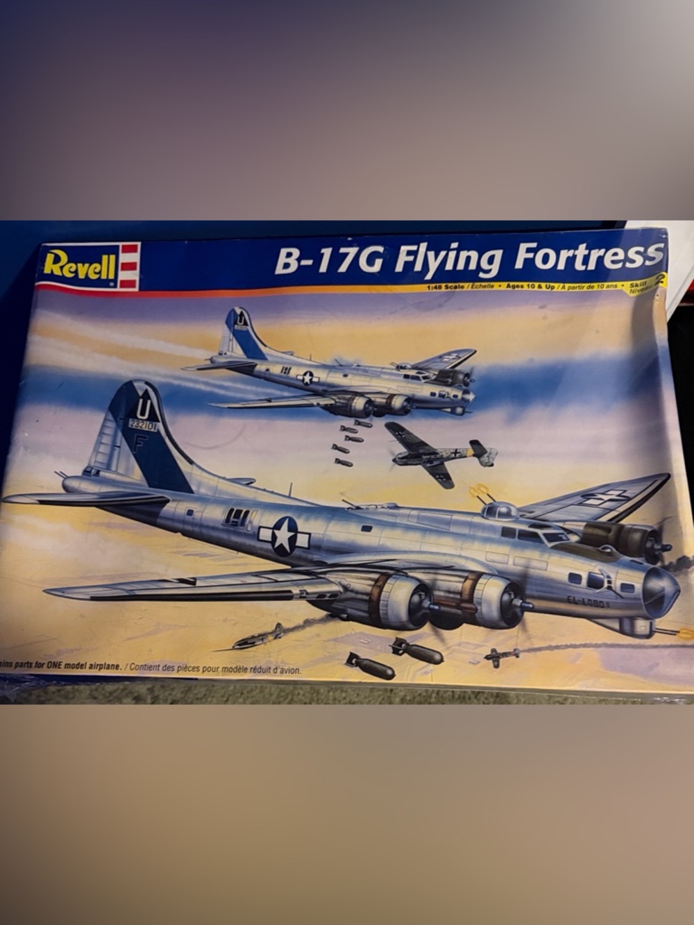 Revell B-17G Flying Fortress Model Kit - Silver/Blue Artwork